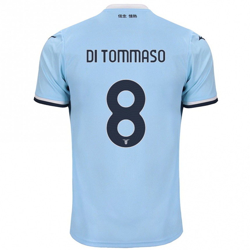 Kids Football Leonardo Di Tommaso #8 Blue Home Jersey 2024/25 T-Shirt Uk