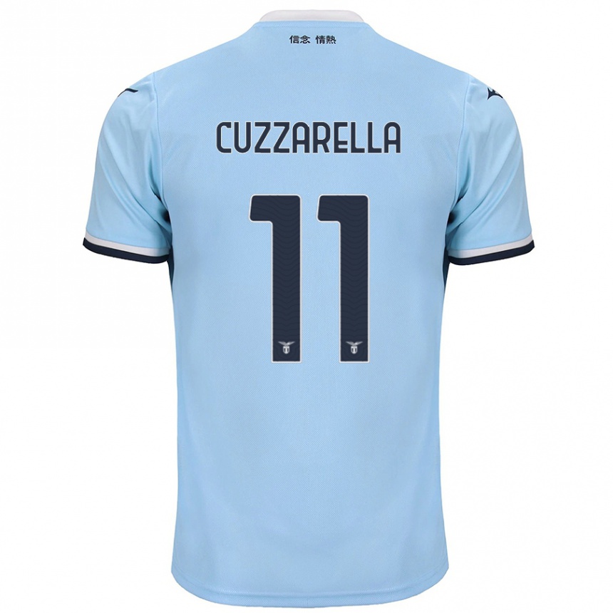 Kids Football Cristian Cuzzarella #11 Blue Home Jersey 2024/25 T-Shirt Uk