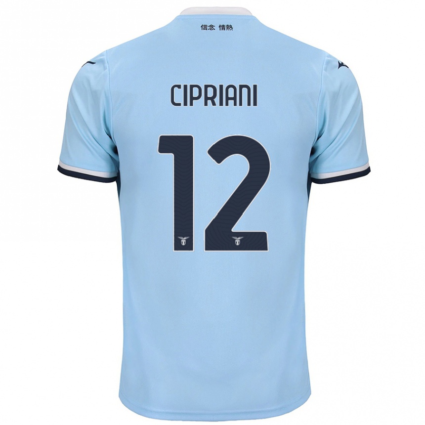 Kids Football Alessio Cipriani #12 Blue Home Jersey 2024/25 T-Shirt Uk