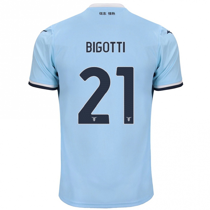 Kids Football Massimo Bigotti #21 Blue Home Jersey 2024/25 T-Shirt Uk