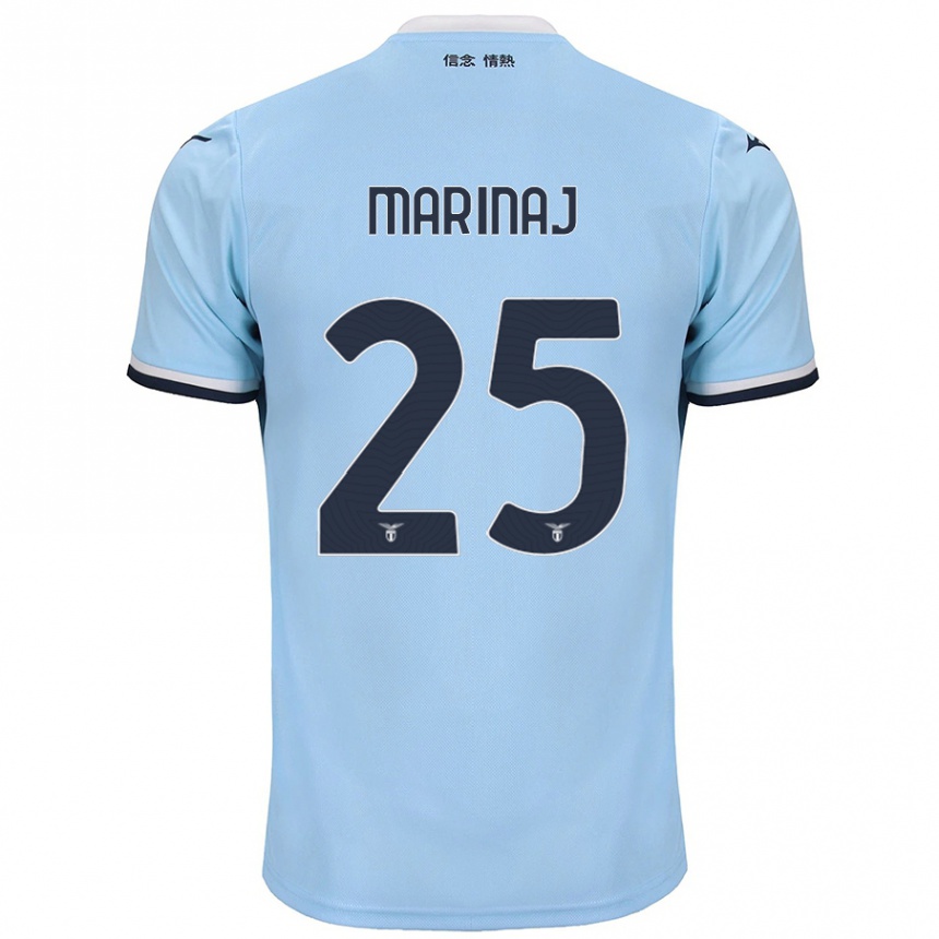 Kids Football Kledi Marinaj #25 Blue Home Jersey 2024/25 T-Shirt Uk