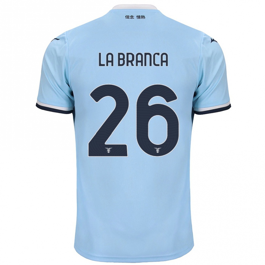 Kids Football Ruggero La Branca #26 Blue Home Jersey 2024/25 T-Shirt Uk