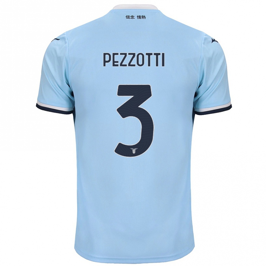 Kids Football Arianna Pezzotti #3 Blue Home Jersey 2024/25 T-Shirt Uk