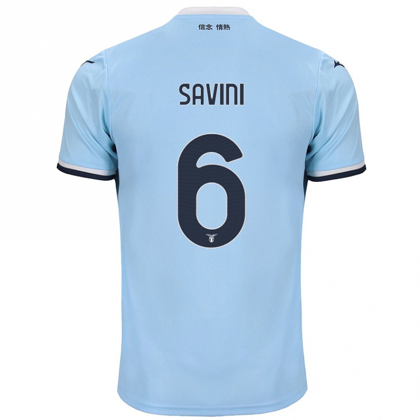 Kids Football Federica Savini #6 Blue Home Jersey 2024/25 T-Shirt Uk