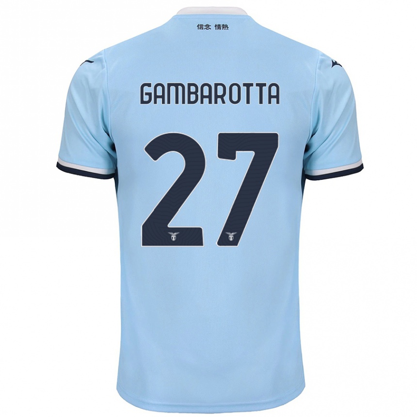 Kids Football Margot Gambarotta #27 Blue Home Jersey 2024/25 T-Shirt Uk