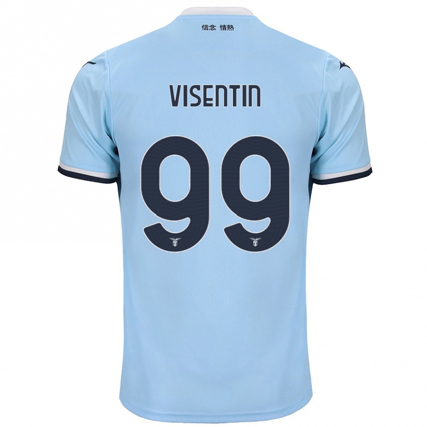 Kids Football Noemi Visentin #99 Blue Home Jersey 2024/25 T-Shirt Uk