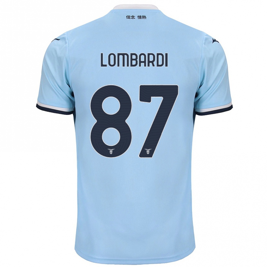 Kids Football Cristiano Lombardi #87 Blue Home Jersey 2024/25 T-Shirt Uk