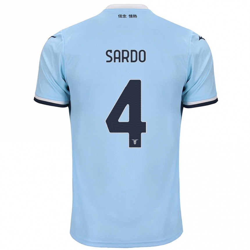 Kids Football Jacopo Sardo #4 Blue Home Jersey 2024/25 T-Shirt Uk