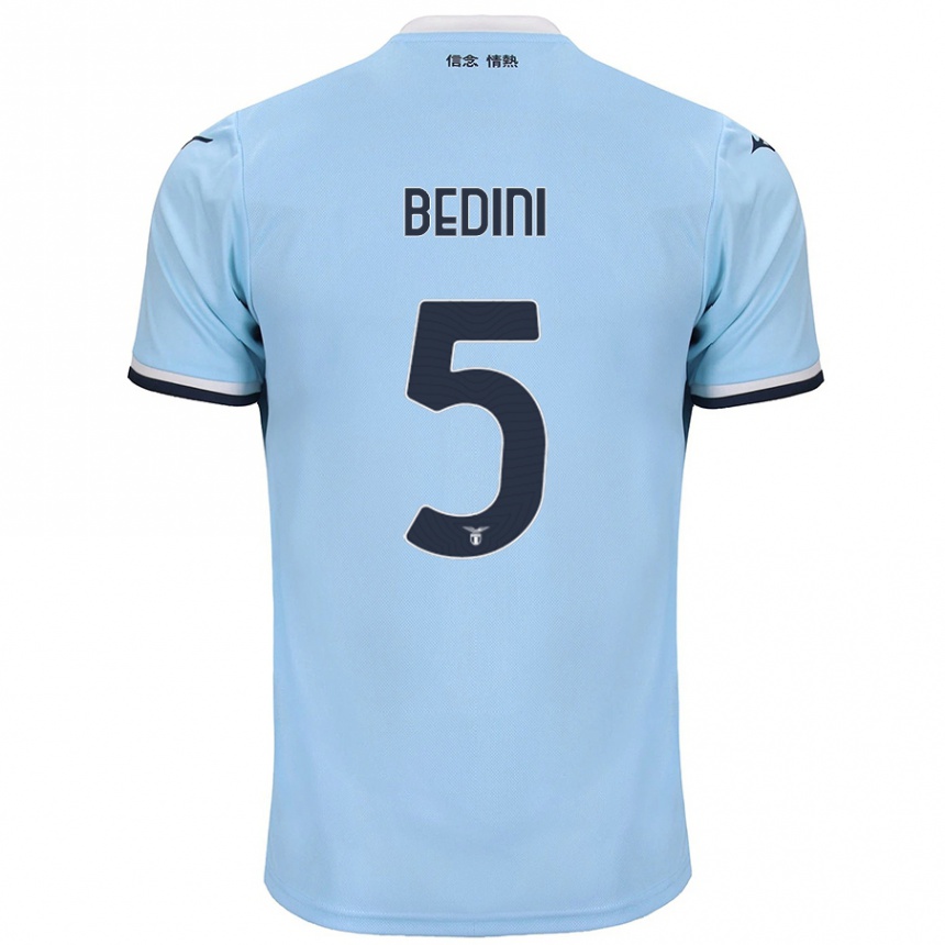 Kids Football Filippo Bedini #5 Blue Home Jersey 2024/25 T-Shirt Uk