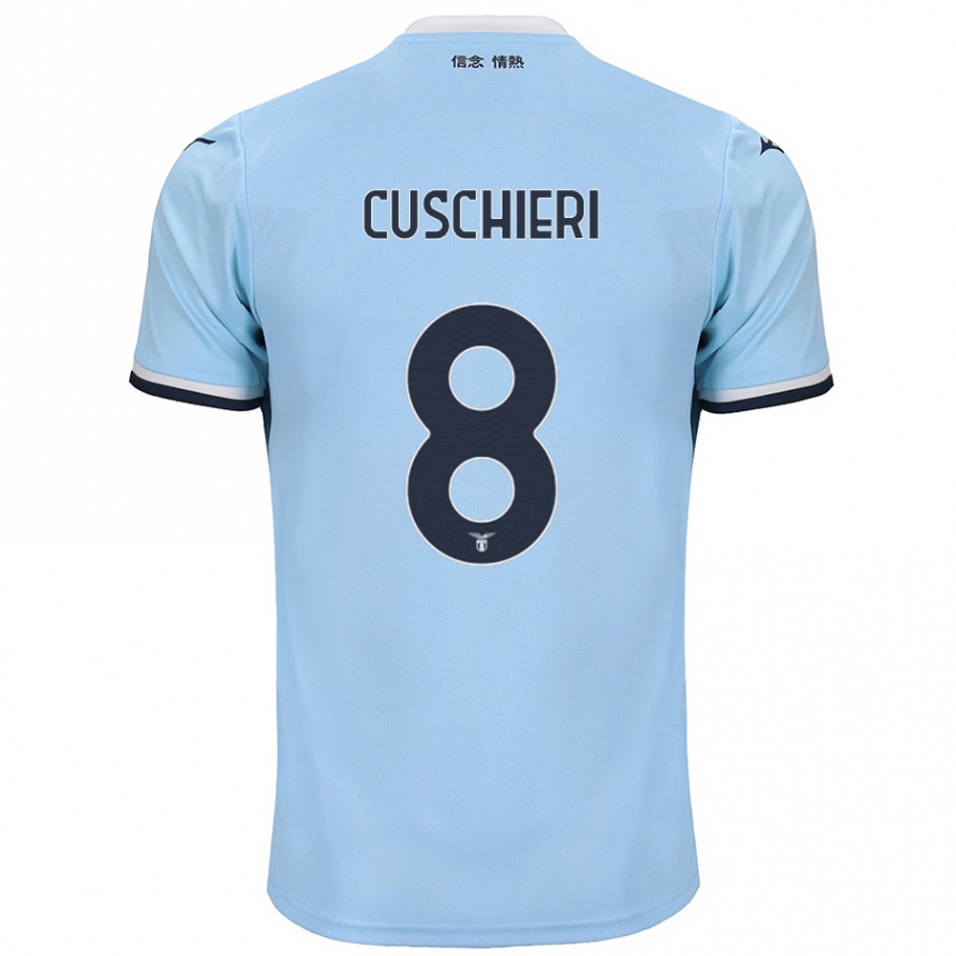 Kids Football Rachel Cuschieri #8 Blue Home Jersey 2024/25 T-Shirt Uk