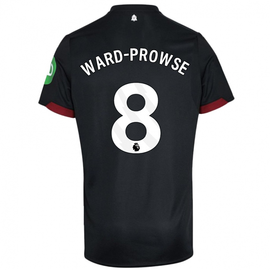 Kids Football James Ward-Prowse #8 Black White Away Jersey 2024/25 T-Shirt Uk