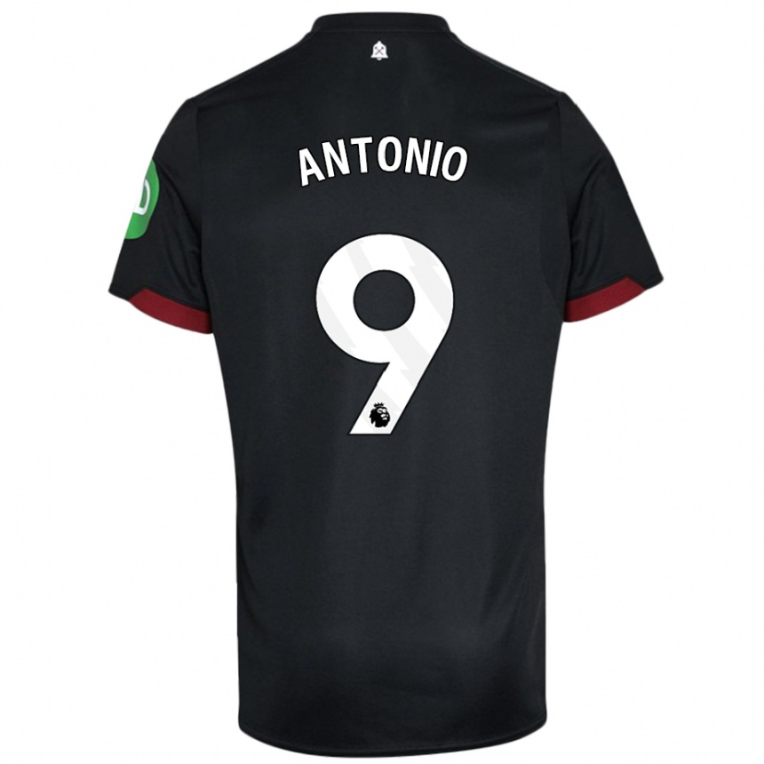 Kids Football Michail Antonio #9 Black White Away Jersey 2024/25 T-Shirt Uk