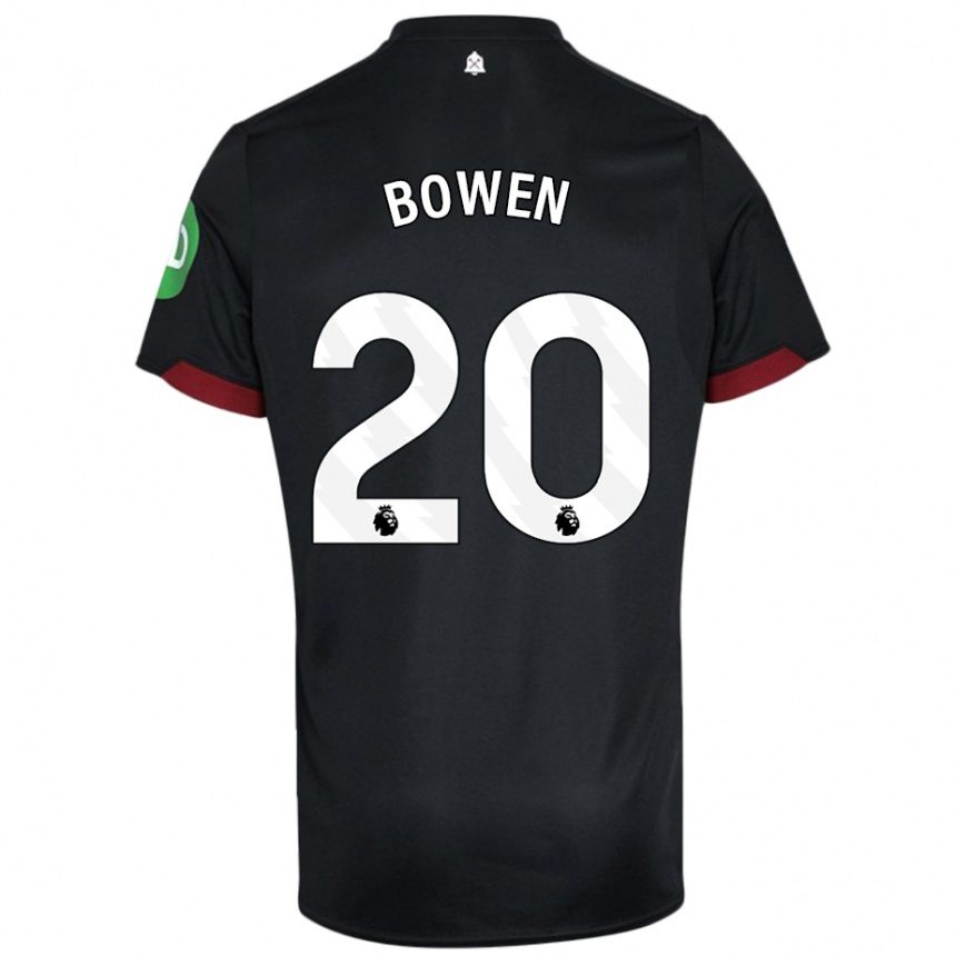 Kids Football Jarrod Bowen #20 Black White Away Jersey 2024/25 T-Shirt Uk