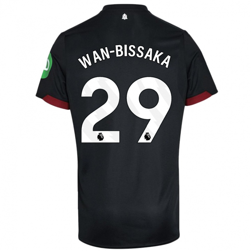 Kids Football Aaron Wan-Bissaka #29 Black White Away Jersey 2024/25 T-Shirt Uk