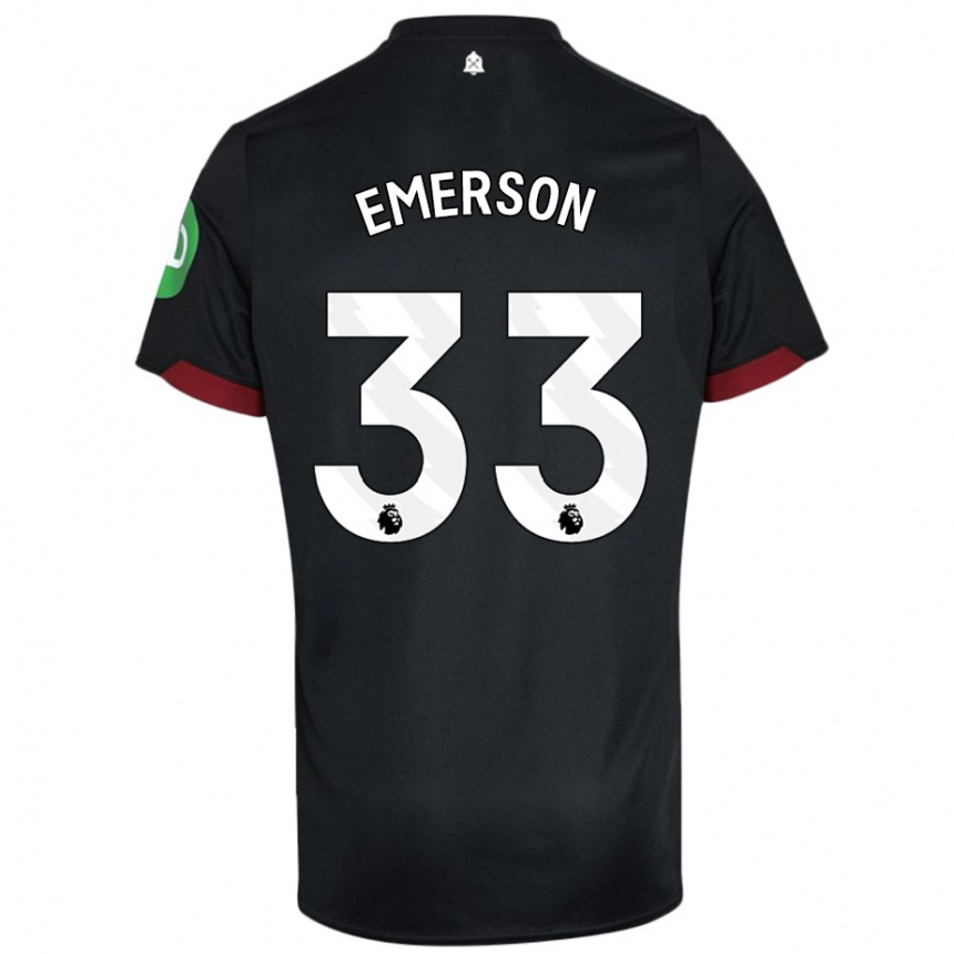 Kids Football Emerson Palmieri #33 Black White Away Jersey 2024/25 T-Shirt Uk