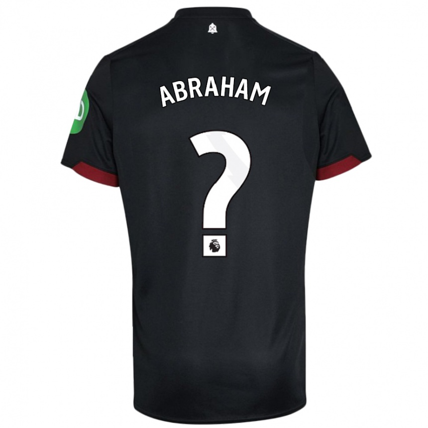 Kids Football Dondre Abraham #0 Black White Away Jersey 2024/25 T-Shirt Uk