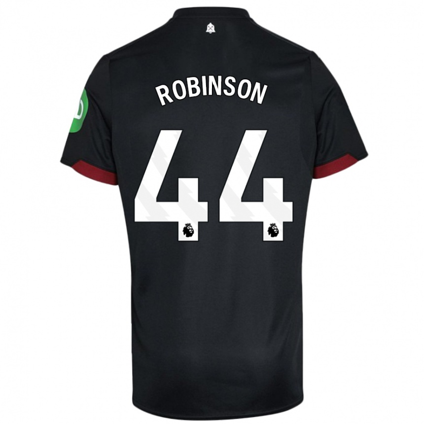 Kids Football Junior Robinson #44 Black White Away Jersey 2024/25 T-Shirt Uk