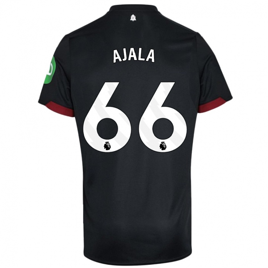 Kids Football Joshua Ajala #66 Black White Away Jersey 2024/25 T-Shirt Uk