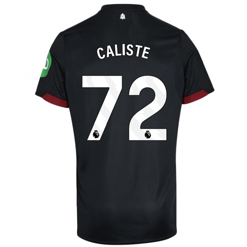 Kids Football Gabriel Caliste #72 Black White Away Jersey 2024/25 T-Shirt Uk