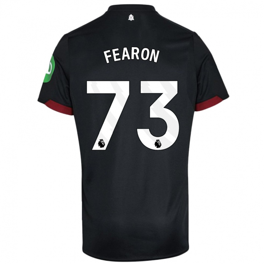 Kids Football Preston Fearon #73 Black White Away Jersey 2024/25 T-Shirt Uk