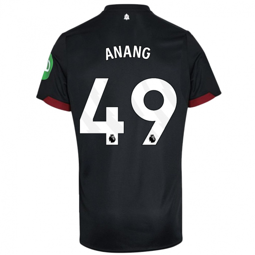 Kids Football Joseph Anang #49 Black White Away Jersey 2024/25 T-Shirt Uk