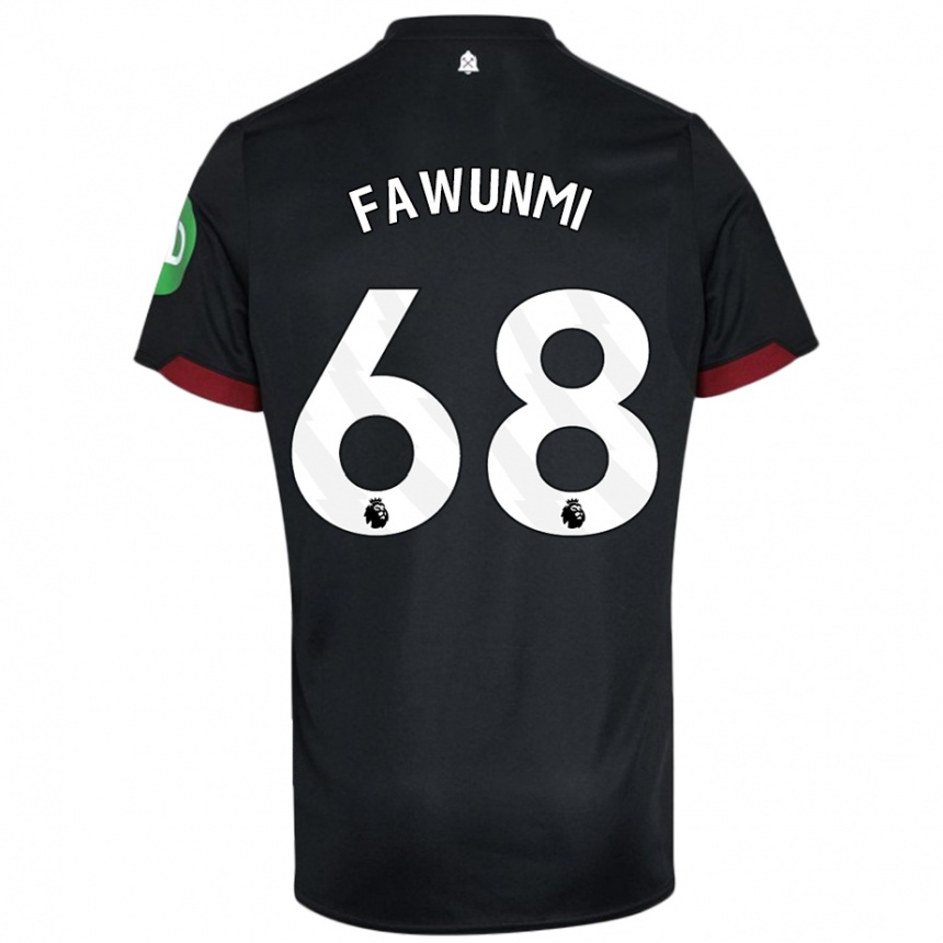 Kids Football Favour Fawunmi #68 Black White Away Jersey 2024/25 T-Shirt Uk