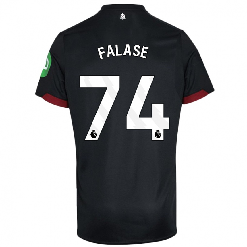 Kids Football Asher Falase #74 Black White Away Jersey 2024/25 T-Shirt Uk