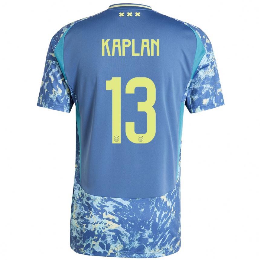 Kids Football Ahmetcan Kaplan #13 Grey Blue Yellow Away Jersey 2024/25 T-Shirt Uk