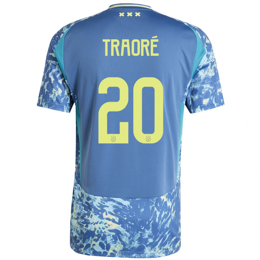 Kids Football Bertrand Traoré #20 Grey Blue Yellow Away Jersey 2024/25 T-Shirt Uk