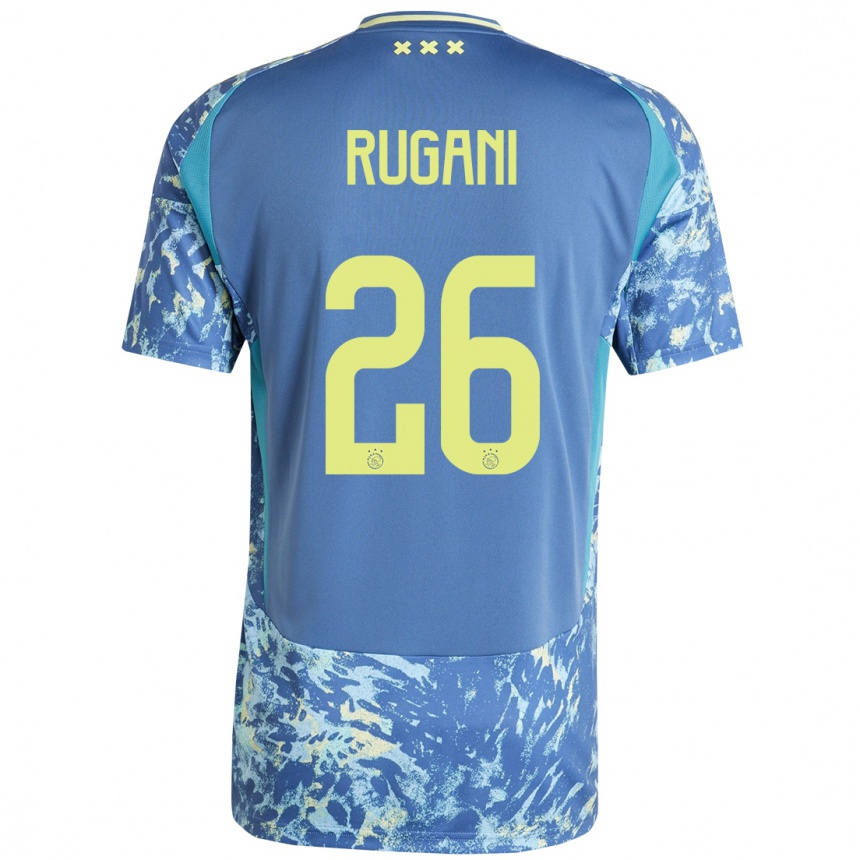 Kids Football Daniele Rugani #26 Grey Blue Yellow Away Jersey 2024/25 T-Shirt Uk