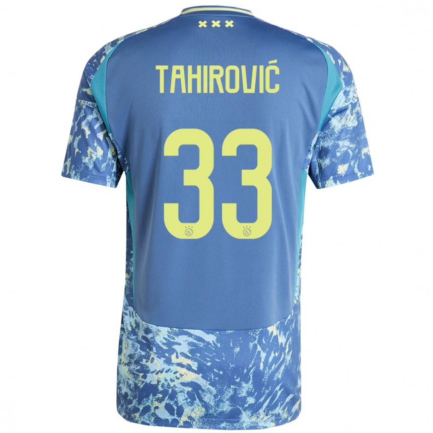 Kids Football Benjamin Tahirovic #33 Grey Blue Yellow Away Jersey 2024/25 T-Shirt Uk