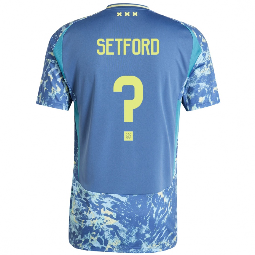 Kids Football Charlie Setford #0 Grey Blue Yellow Away Jersey 2024/25 T-Shirt Uk