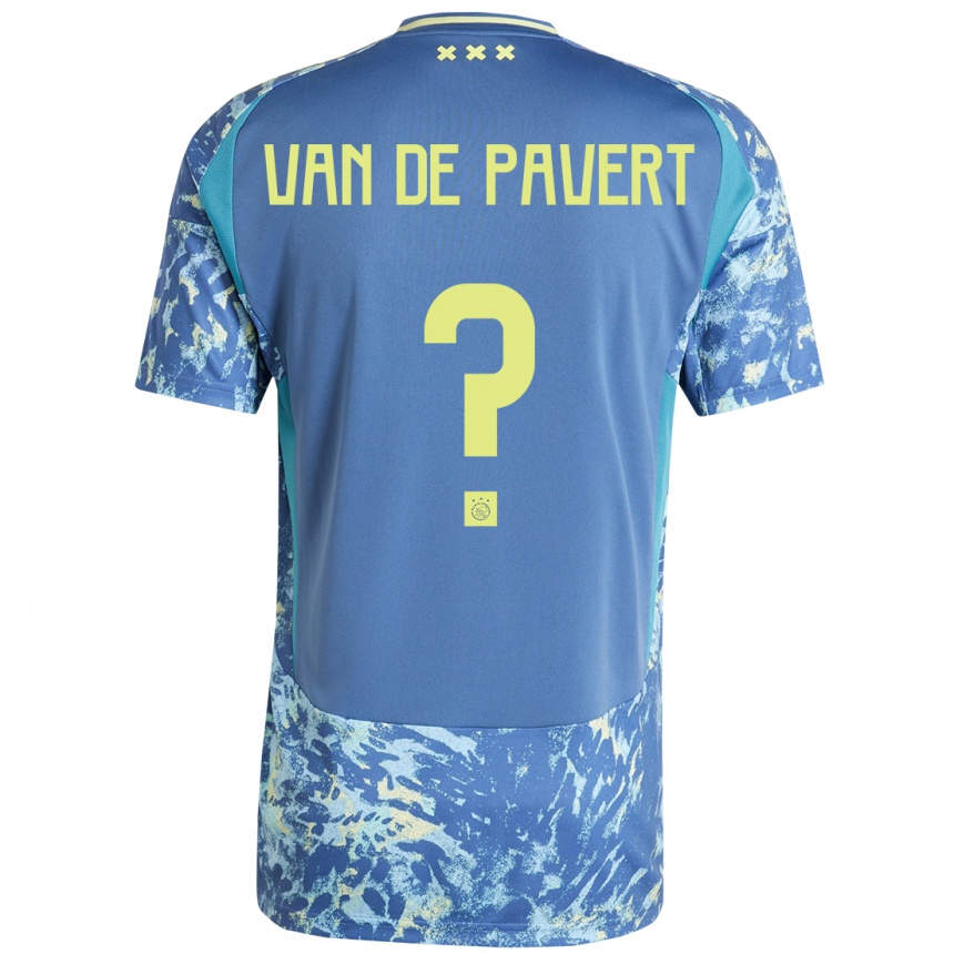 Kids Football Ryan Van De Pavert #0 Grey Blue Yellow Away Jersey 2024/25 T-Shirt Uk