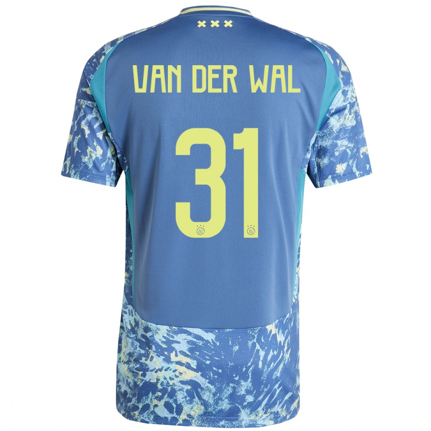 Kids Football Dionne Van Der Wal #31 Grey Blue Yellow Away Jersey 2024/25 T-Shirt Uk