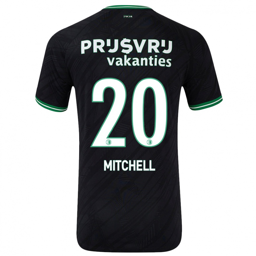 Kids Football Jeyland Mitchell #20 Black Green Away Jersey 2024/25 T-Shirt Uk