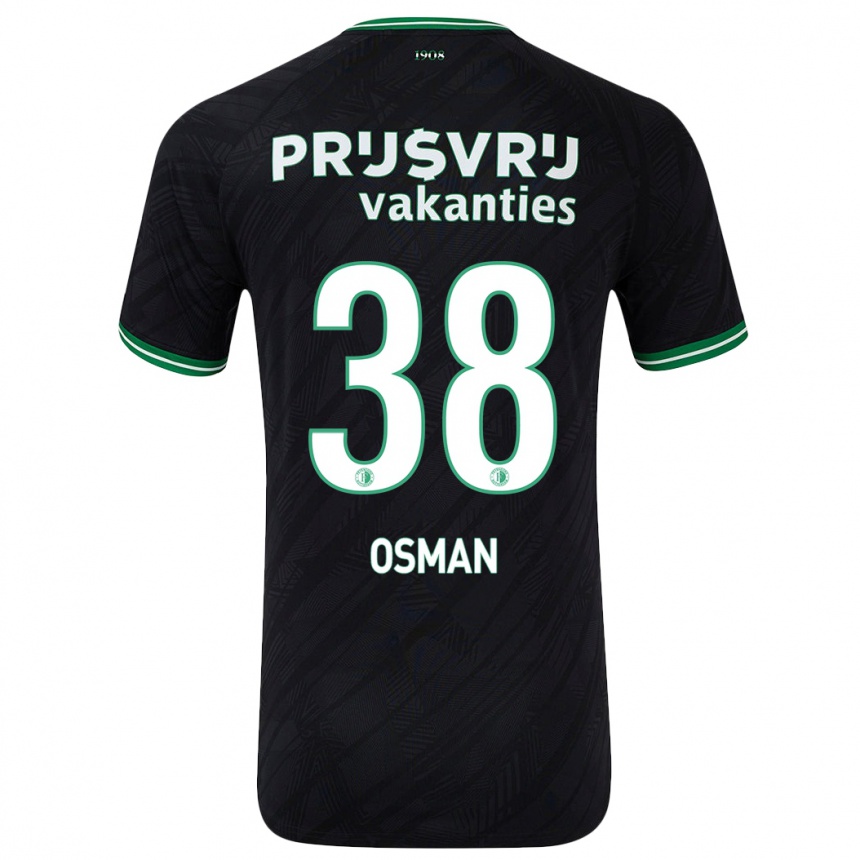 Kids Football Ibrahim Osman #38 Black Green Away Jersey 2024/25 T-Shirt Uk