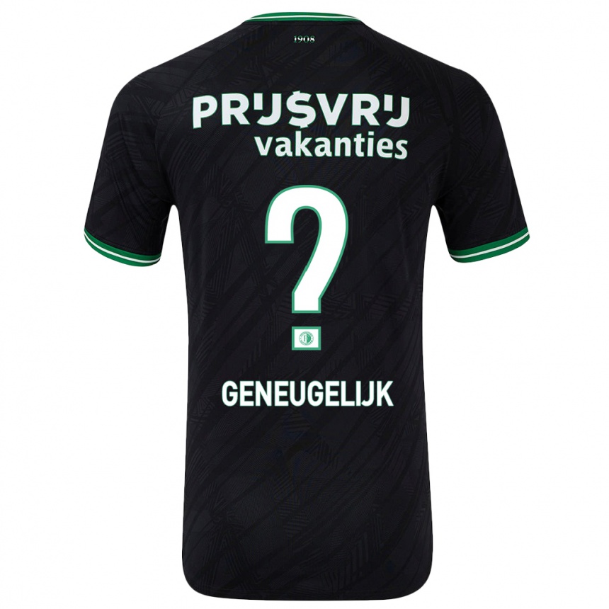 Kids Football Ivar Geneugelijk #0 Black Green Away Jersey 2024/25 T-Shirt Uk