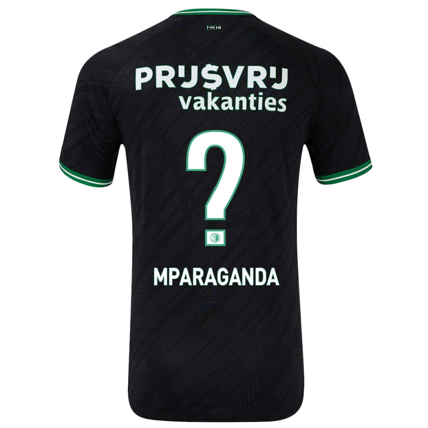 Kids Football Matthew Mparaganda #0 Black Green Away Jersey 2024/25 T-Shirt Uk