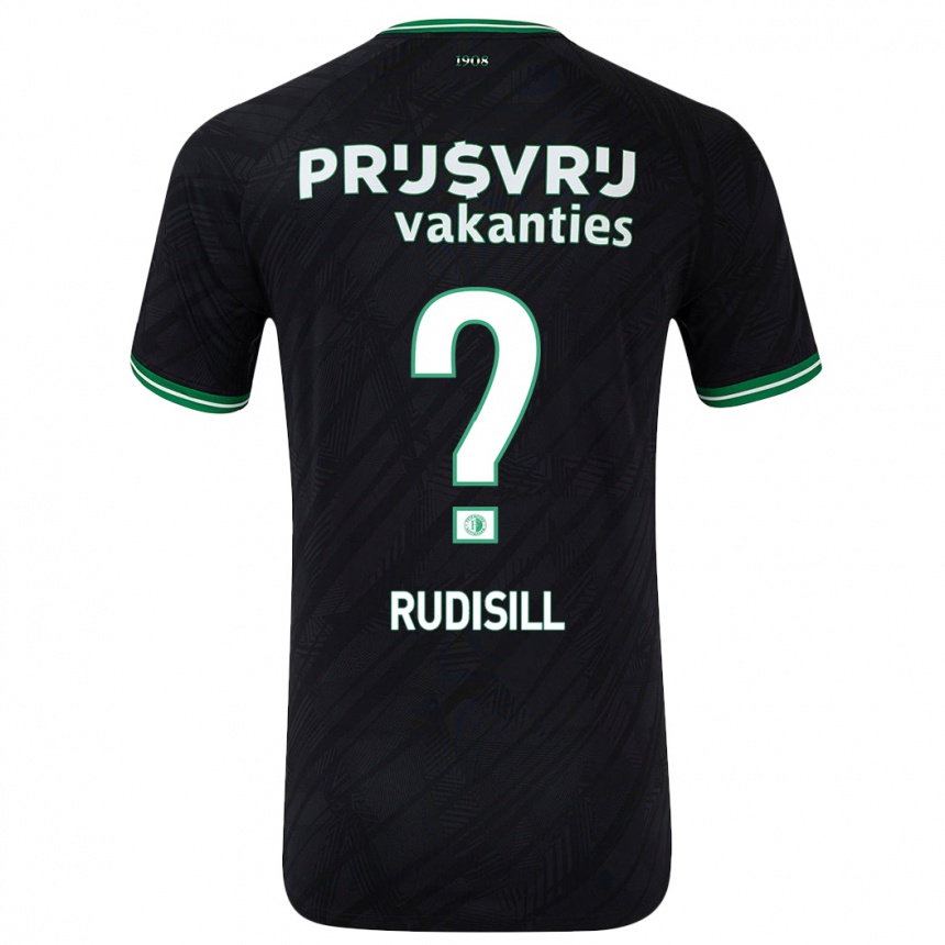 Kids Football Paulo Rudisill #0 Black Green Away Jersey 2024/25 T-Shirt Uk