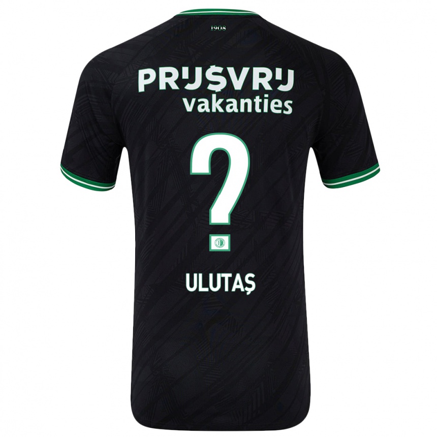 Kids Football Furkan Ulutaş #0 Black Green Away Jersey 2024/25 T-Shirt Uk