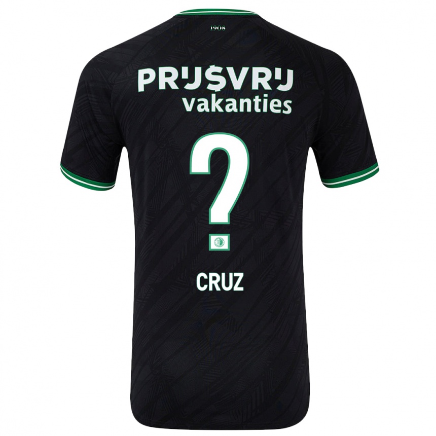 Kids Football Marley Cruz #0 Black Green Away Jersey 2024/25 T-Shirt Uk