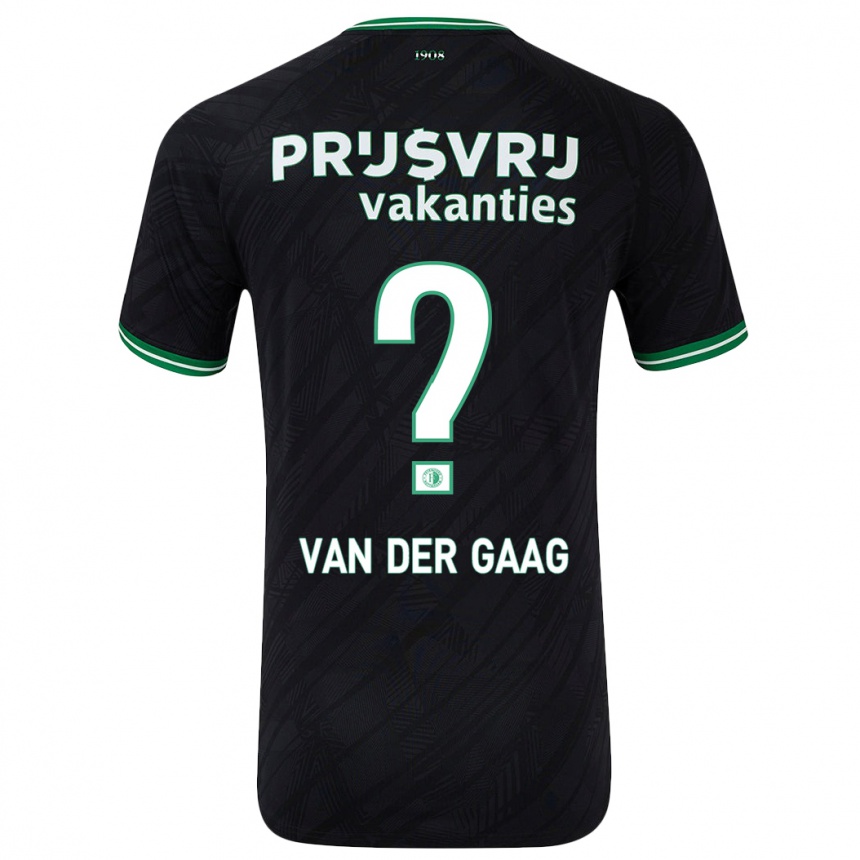 Kids Football Bo Van Der Gaag #0 Black Green Away Jersey 2024/25 T-Shirt Uk