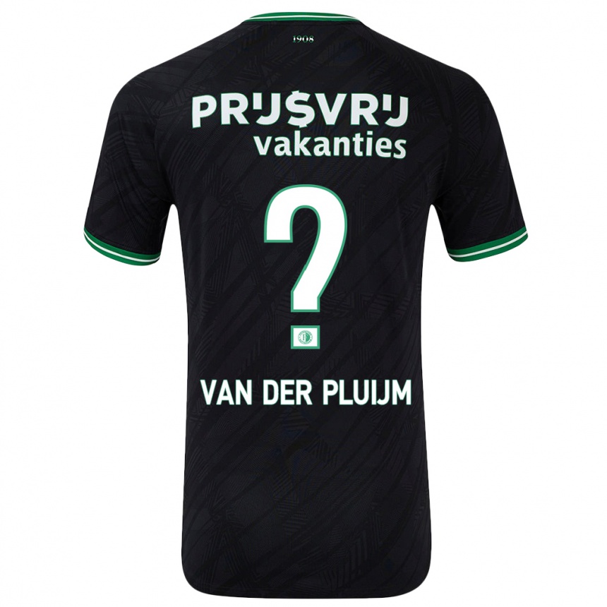 Kids Football Marvin Van Der Pluijm #0 Black Green Away Jersey 2024/25 T-Shirt Uk