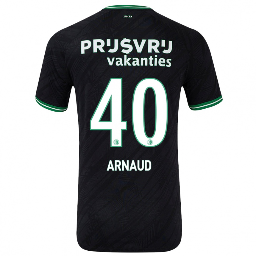 Kids Football Lugene Arnaud #40 Black Green Away Jersey 2024/25 T-Shirt Uk