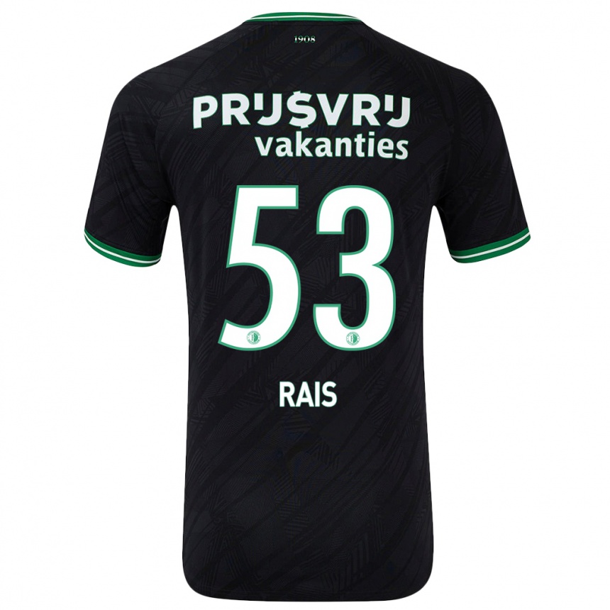 Kids Football Amir Rais #53 Black Green Away Jersey 2024/25 T-Shirt Uk