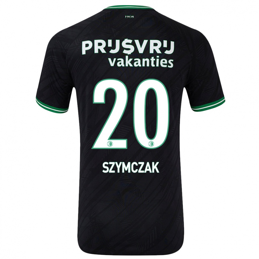 Kids Football Olivia Szymczak #20 Black Green Away Jersey 2024/25 T-Shirt Uk