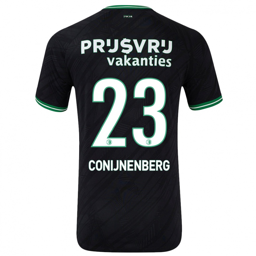 Kids Football Jada Conijnenberg #23 Black Green Away Jersey 2024/25 T-Shirt Uk