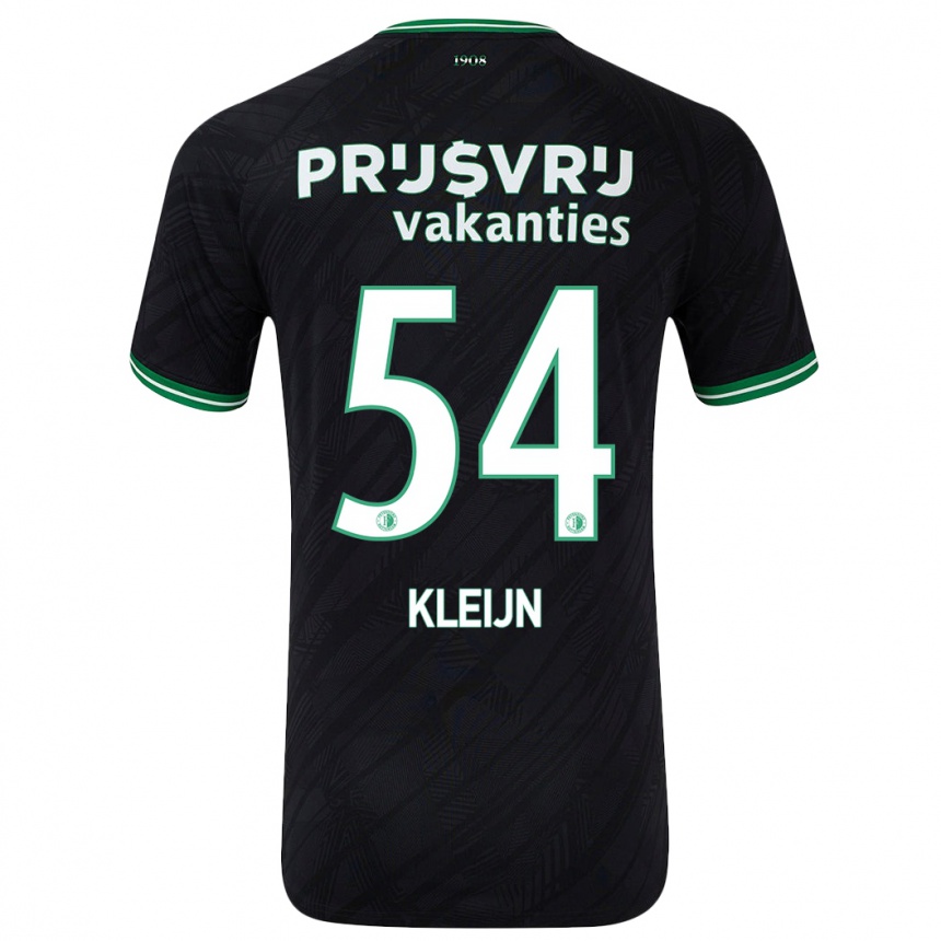 Kids Football Mike Kleijn #54 Black Green Away Jersey 2024/25 T-Shirt Uk