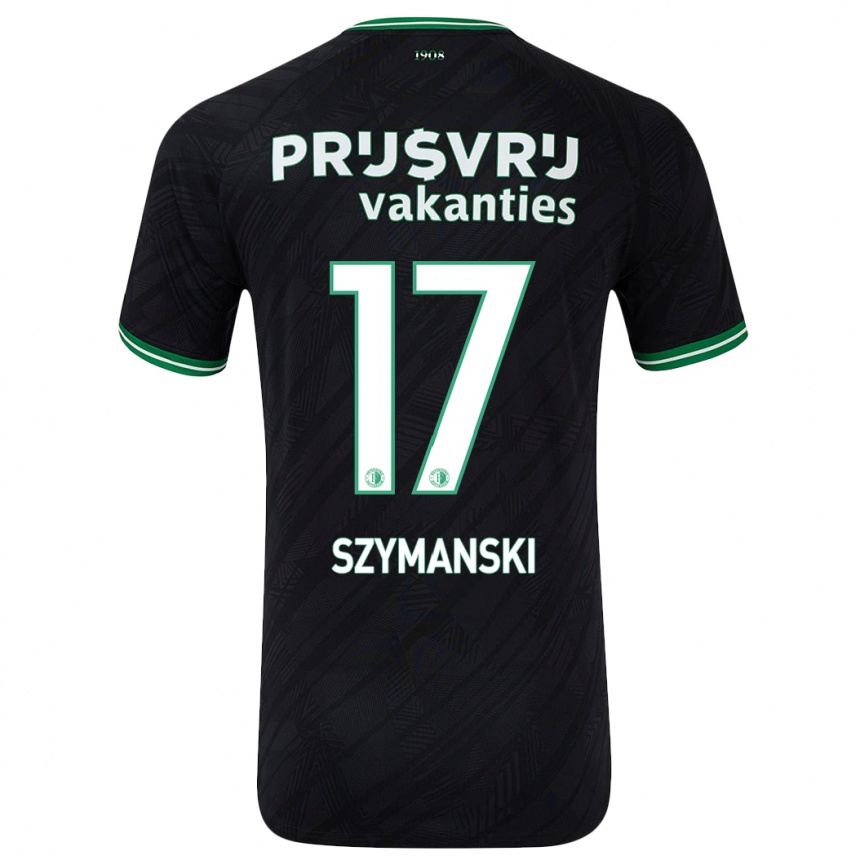 Kids Football Sebastian Szymanski #17 Black Green Away Jersey 2024/25 T-Shirt Uk