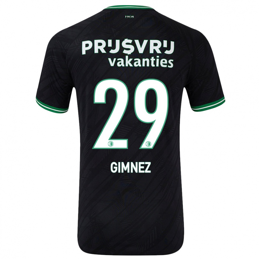 Kids Football Santiago Gimnez #29 Black Green Away Jersey 2024/25 T-Shirt Uk